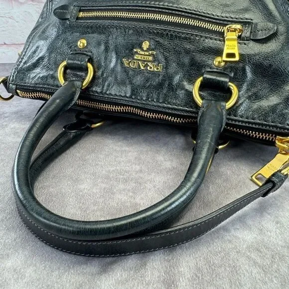 Prada Vitello Shine Leather East West Bauletto Bag - Picture 8 of 16